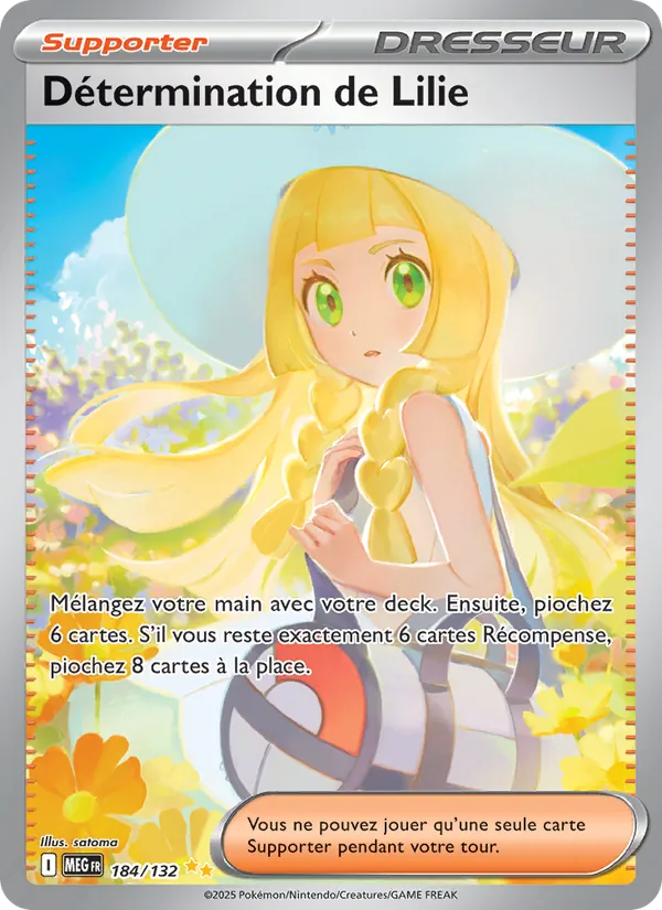 Carte Pokémon Détermination de Lilie de l'extension Méga-Évolution