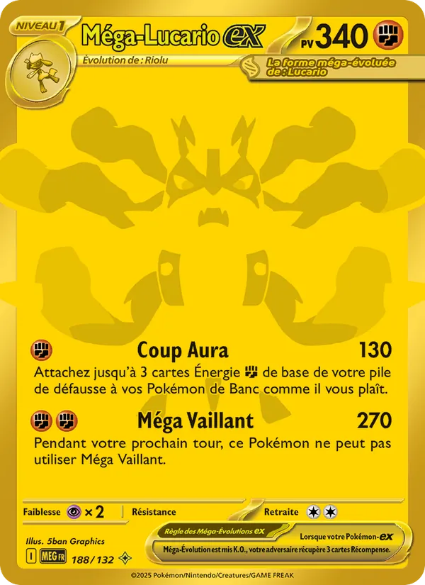 Carte Pokémon Méga-Lucario-ex de l'extension Méga-Évolution