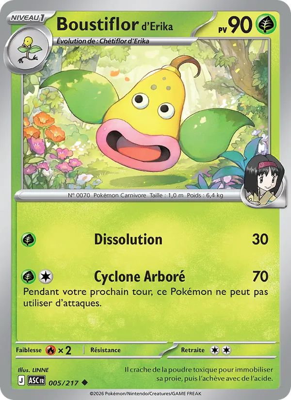 Carte Pokémon Boustiflor d'Erika de l'extension Héros Transcendants