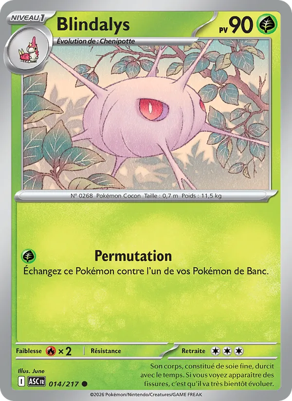 Carte Pokémon Blindalys de l'extension Héros Transcendants