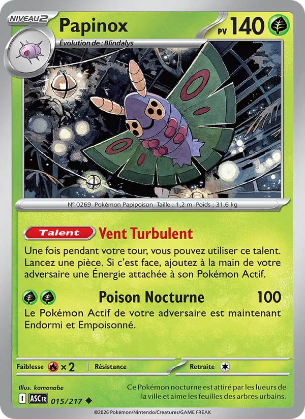 Carte Pokémon Papinox de l'extension Héros Transcendants