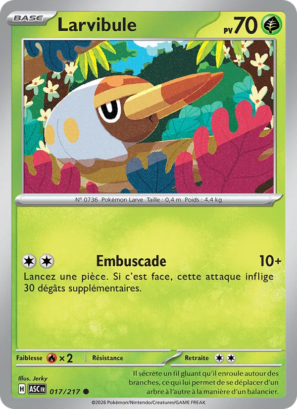 Carte Pokémon Larvibule de l'extension Héros Transcendants