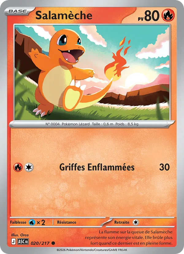 Carte Pokémon Salamèche de l'extension Héros Transcendants