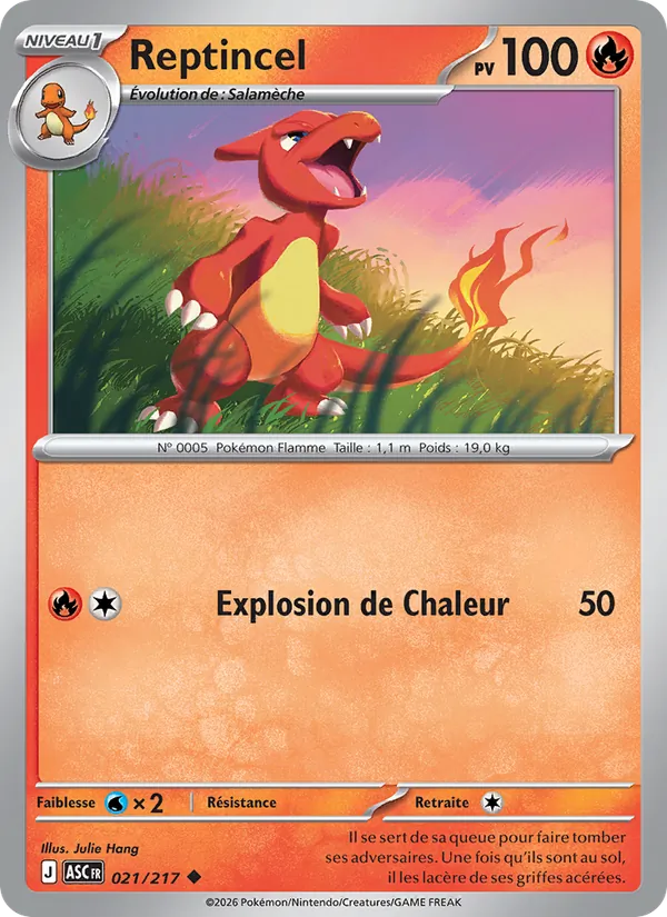 Carte Pokémon Reptincel de l'extension Héros Transcendants