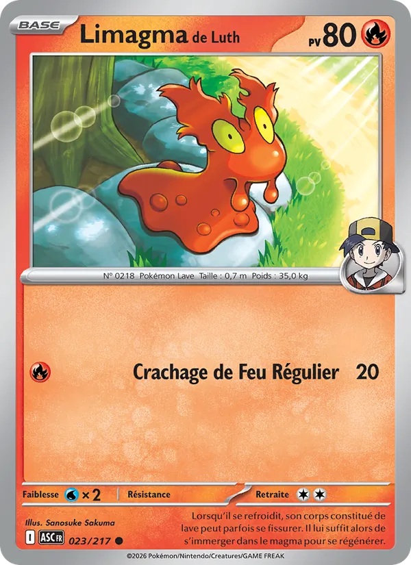 Carte Pokémon Limagma de Luth de l'extension Héros Transcendants