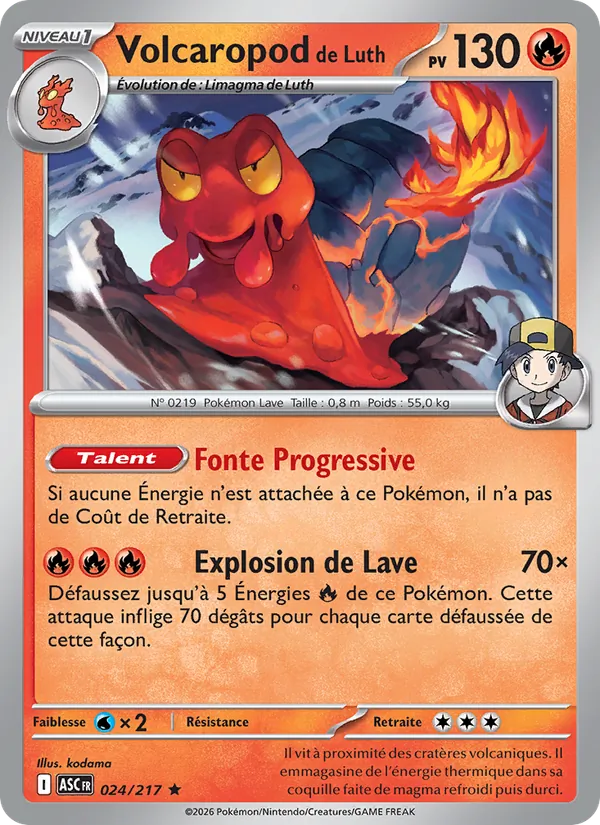 Carte Pokémon Volcaropod de Luth de l'extension Héros Transcendants