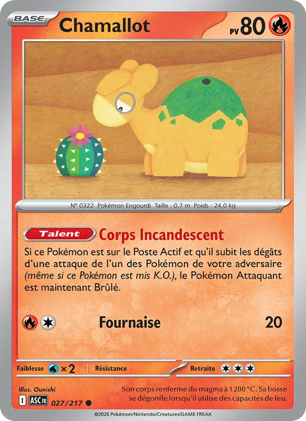 Carte Pokémon Chamallot de l'extension Héros Transcendants
