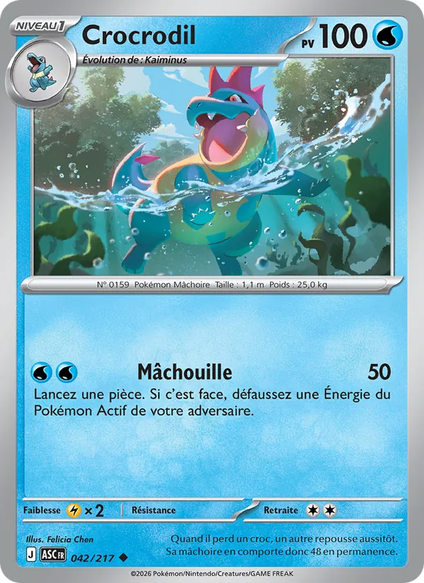 Carte Pokémon Crocrodil de l'extension Héros Transcendants