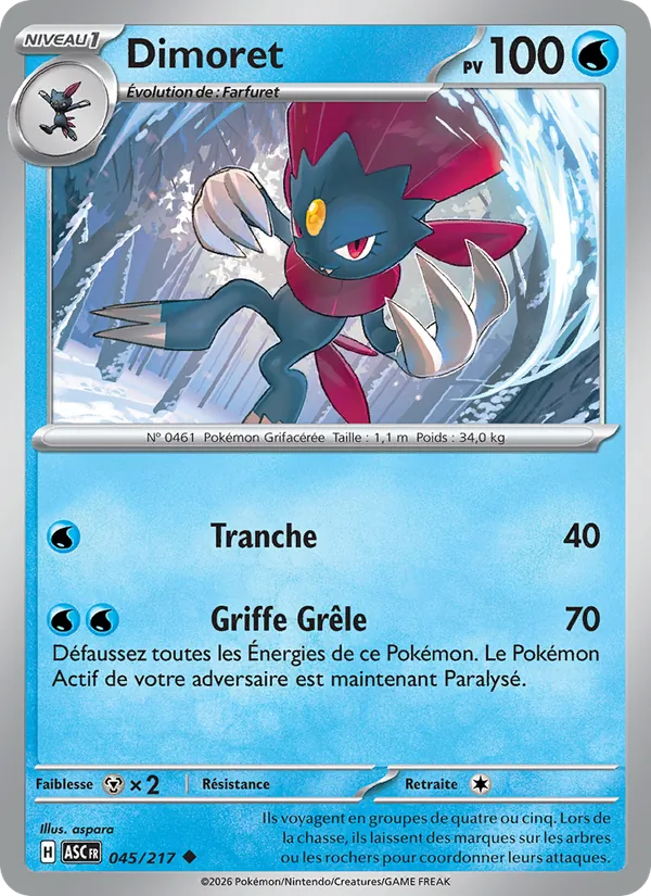 Carte Pokémon Dimoret de l'extension Héros Transcendants