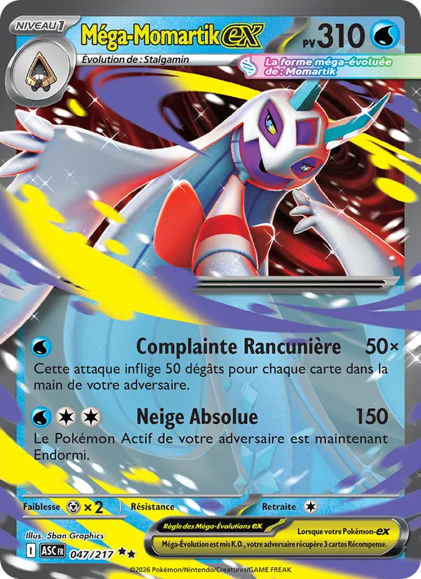 Carte Pokémon Méga-Momartik-ex de l'extension Héros Transcendants