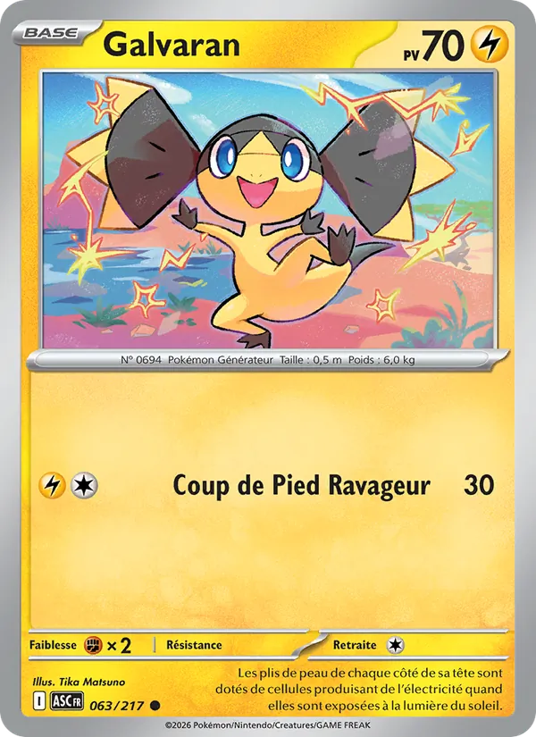 Carte Pokémon Galvaran de l'extension Héros Transcendants