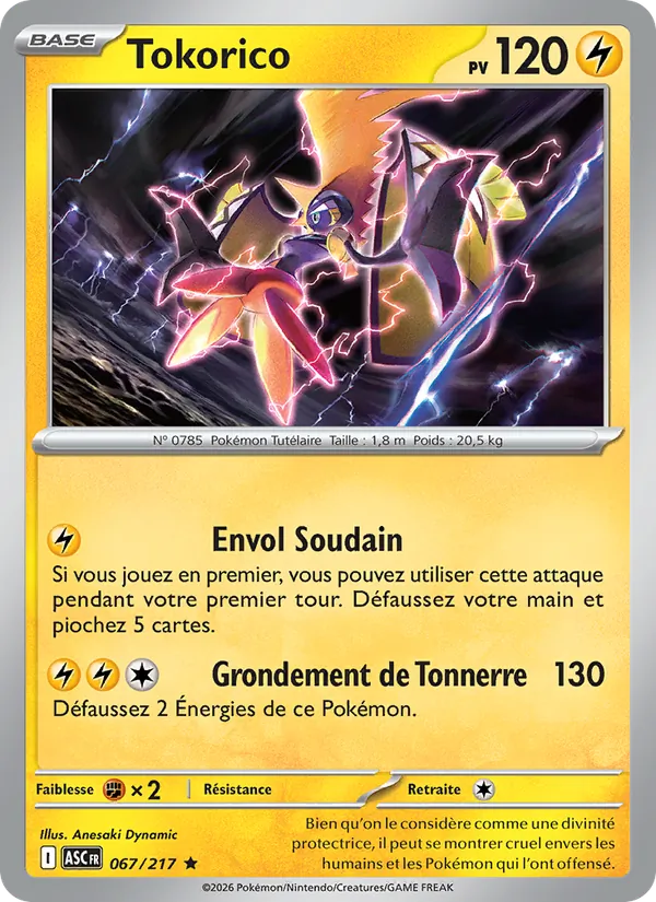 Carte Pokémon Tokorico de l'extension Héros Transcendants