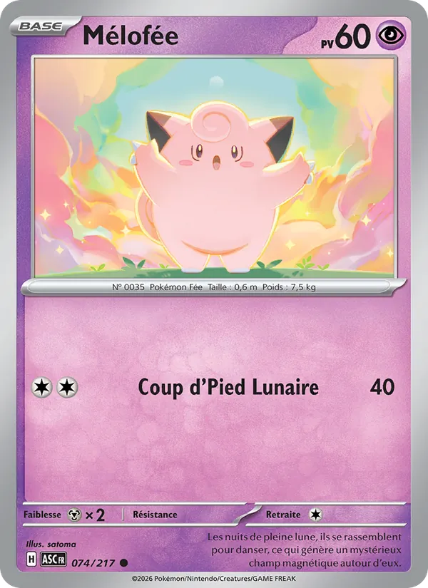 Carte Pokémon Mélofée de l'extension Héros Transcendants