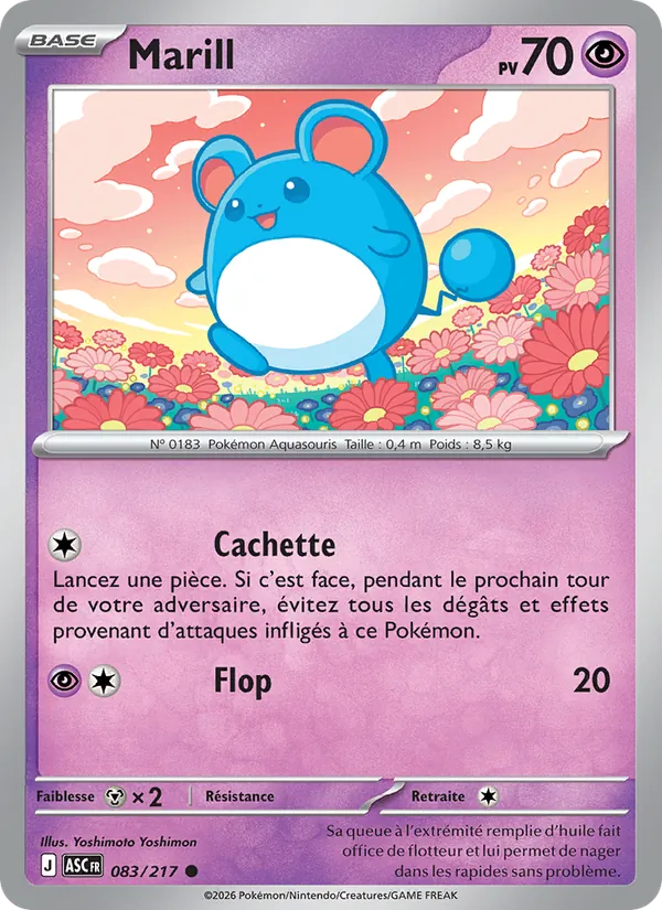 Carte Pokémon Marill de l'extension Héros Transcendants