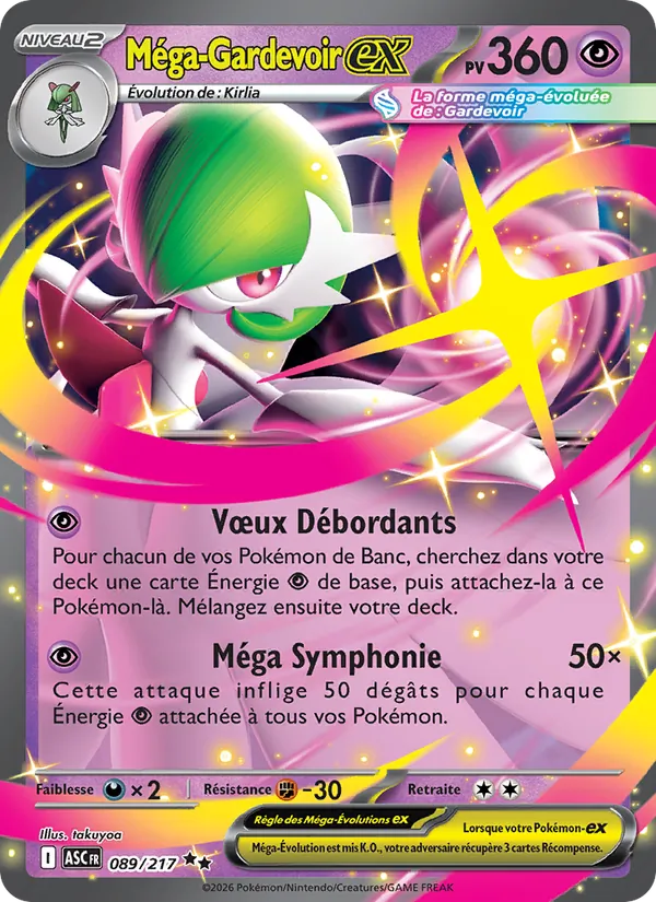Carte Pokémon Méga-Gardevoir-ex de l'extension Héros Transcendants