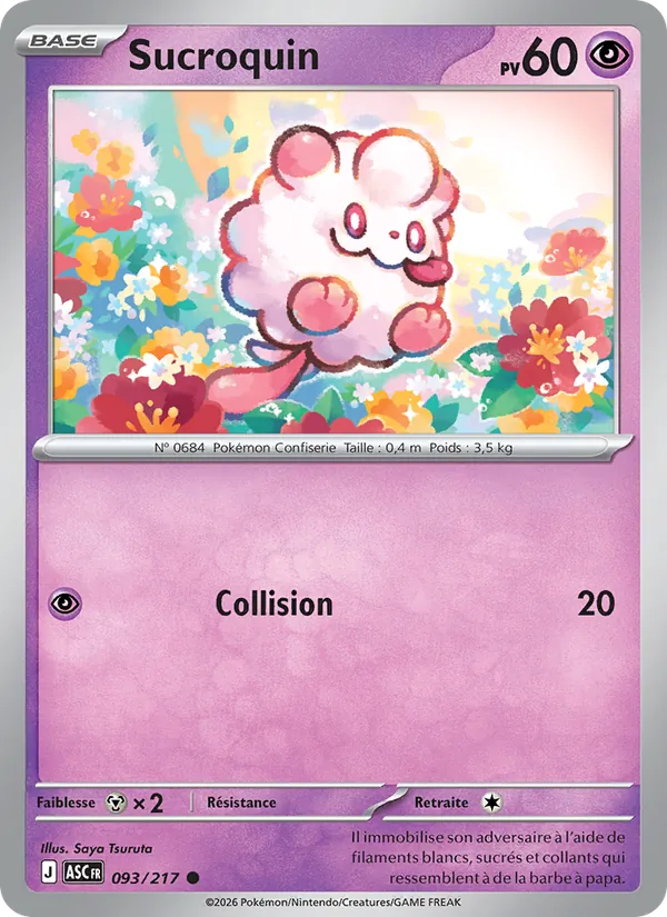 Carte Pokémon Sucroquin de l'extension Héros Transcendants