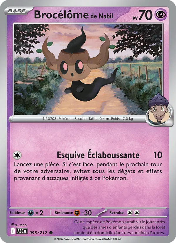 Carte Pokémon Brocélôme de Nabil de l'extension Héros Transcendants