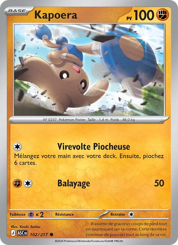 Carte Pokémon Kapoera de l'extension Héros Transcendants