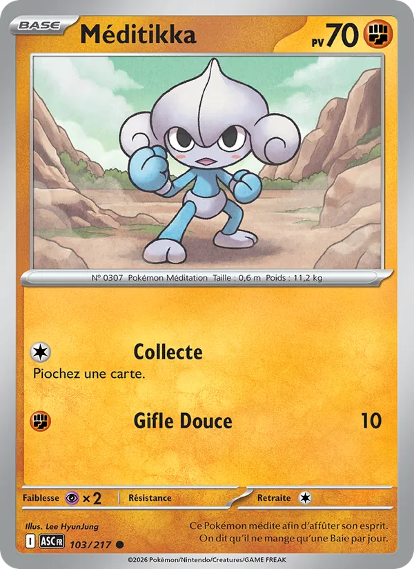 Carte Pokémon Méditikka de l'extension Héros Transcendants