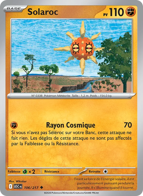 Carte Pokémon Solaroc de l'extension Héros Transcendants
