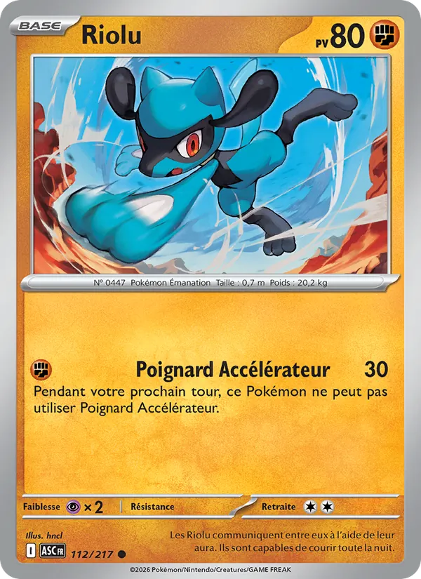 Carte Pokémon Riolu de l'extension Héros Transcendants