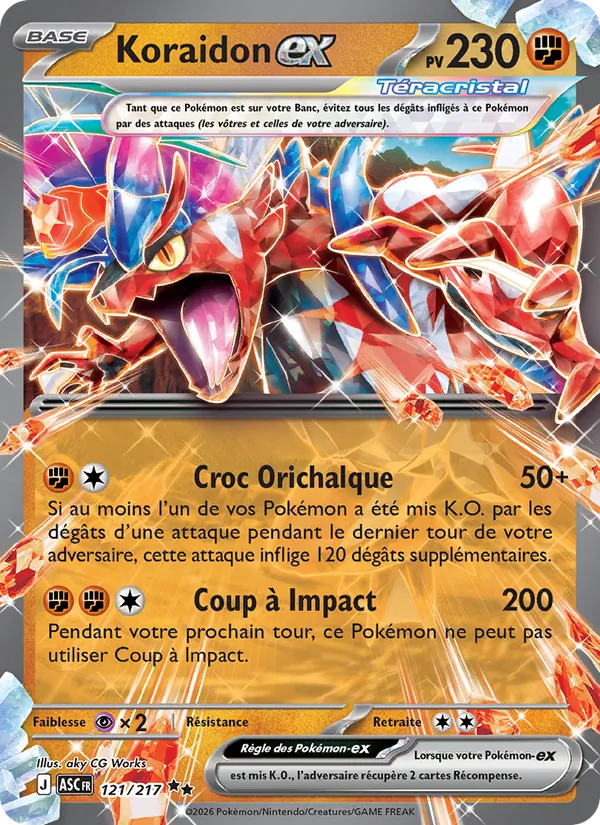 Carte Pokémon Koraidon-ex de l'extension Héros Transcendants