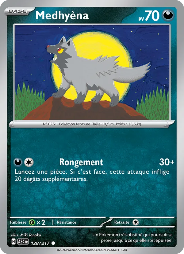 Carte Pokémon Medhyèna de l'extension Héros Transcendants