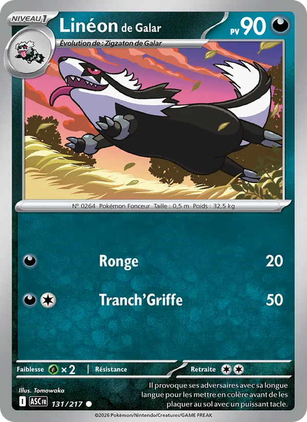 Carte Pokémon Linéon de Galar de l'extension Héros Transcendants