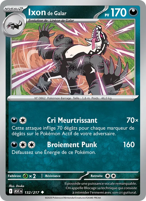 Carte Pokémon Ixon de Galar de l'extension Héros Transcendants