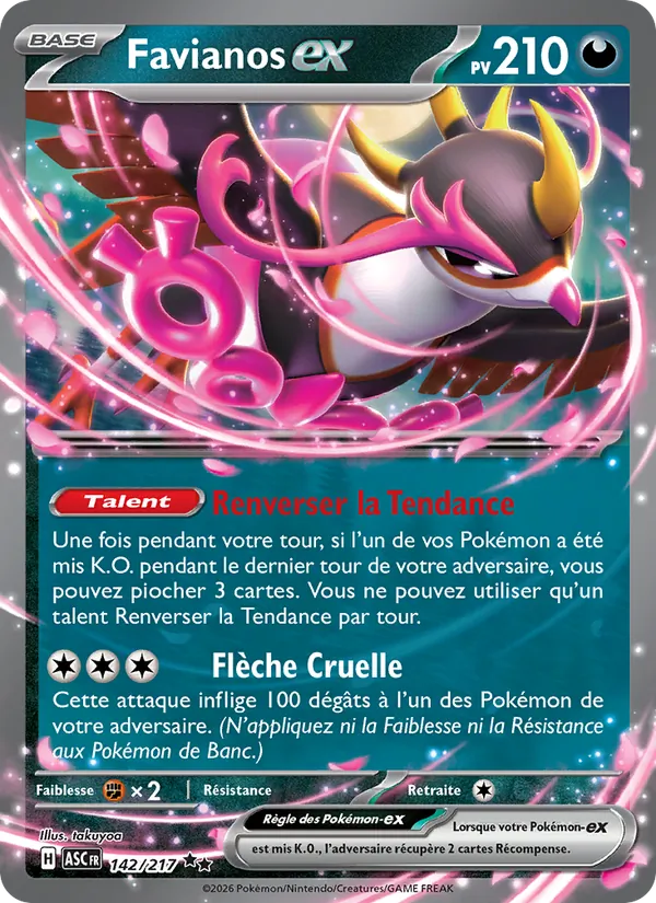 Carte Pokémon Favianos-ex de l'extension Héros Transcendants