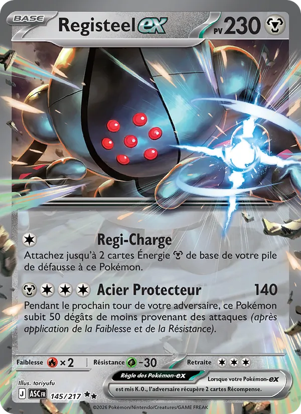 Carte Pokémon Registeel-ex de l'extension Héros Transcendants