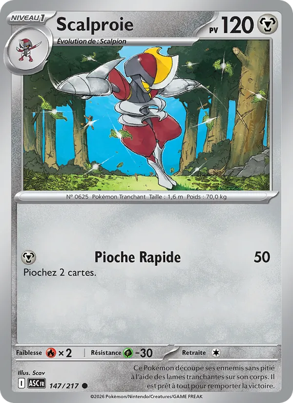 Carte Pokémon Scalproie de l'extension Héros Transcendants