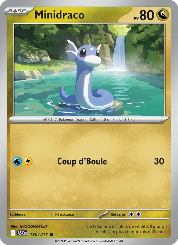 Carte Pokémon Minidraco de l'extension Héros Transcendants