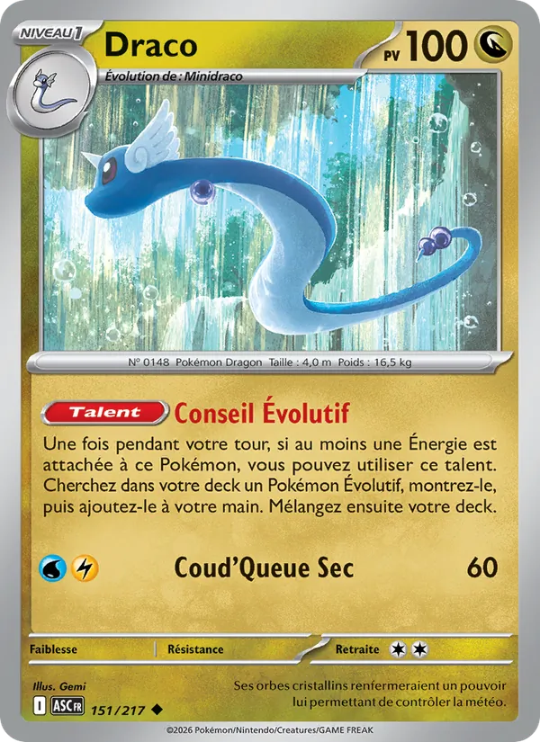 Carte Pokémon Draco de l'extension Héros Transcendants