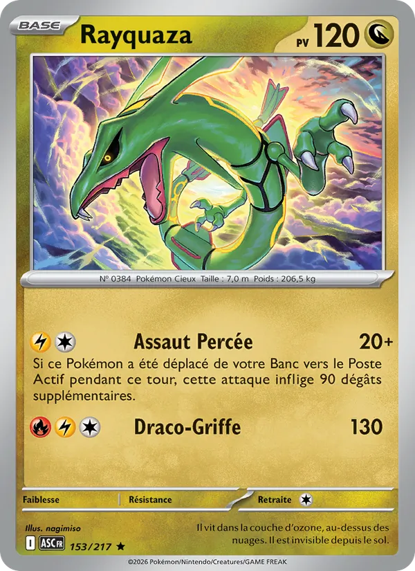 Carte Pokémon Rayquaza de l'extension Héros Transcendants