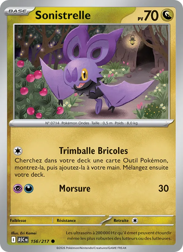 Carte Pokémon Sonistrelle de l'extension Héros Transcendants