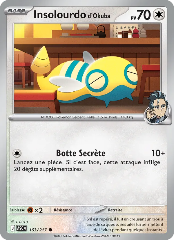 Carte Pokémon Insolourdo d'Okuba de l'extension Héros Transcendants