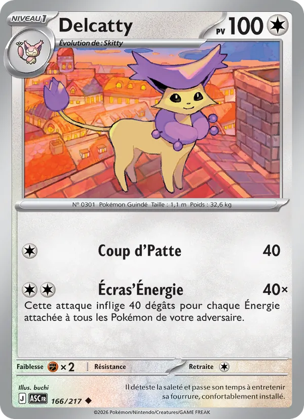 Carte Pokémon Delcatty de l'extension Héros Transcendants