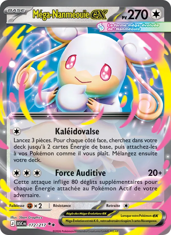 Carte Pokémon Méga-Nanméouïe-ex de l'extension Héros Transcendants