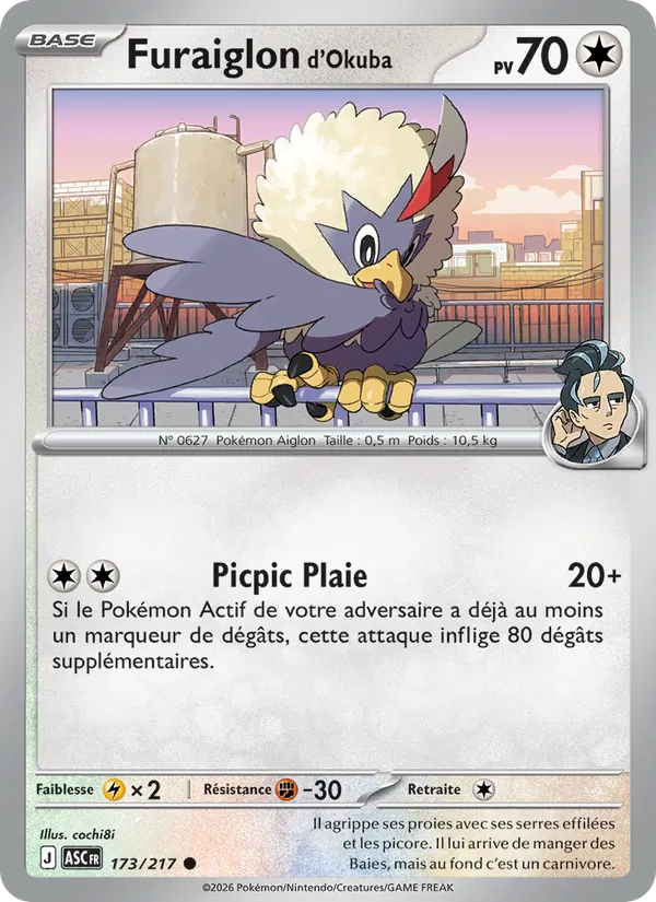 Carte Pokémon Furaiglon d'Okuba de l'extension Héros Transcendants
