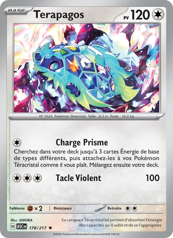 Carte Pokémon Terapagos de l'extension Héros Transcendants