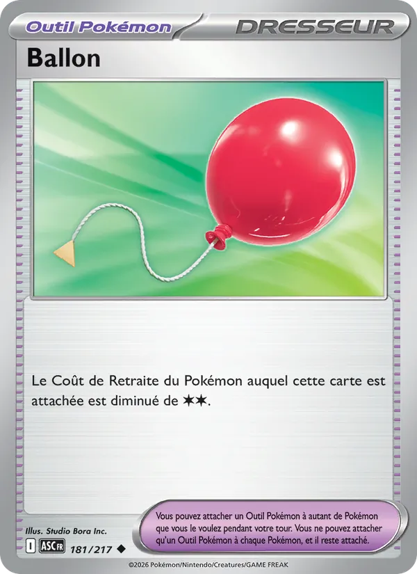 Carte Pokémon Ballon de l'extension Héros Transcendants