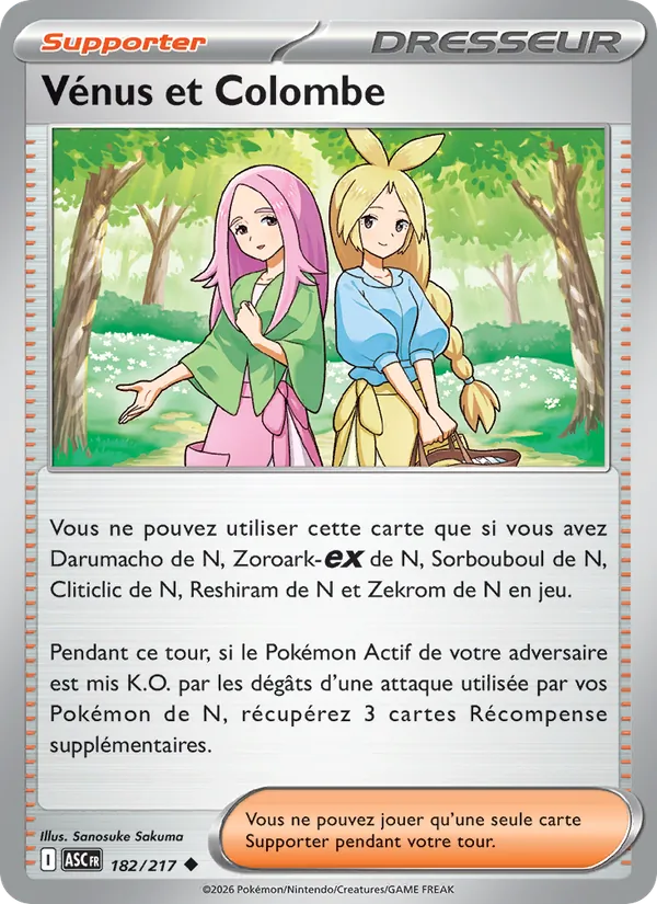 Carte Pokémon Vénus et Colombe de l'extension Héros Transcendants