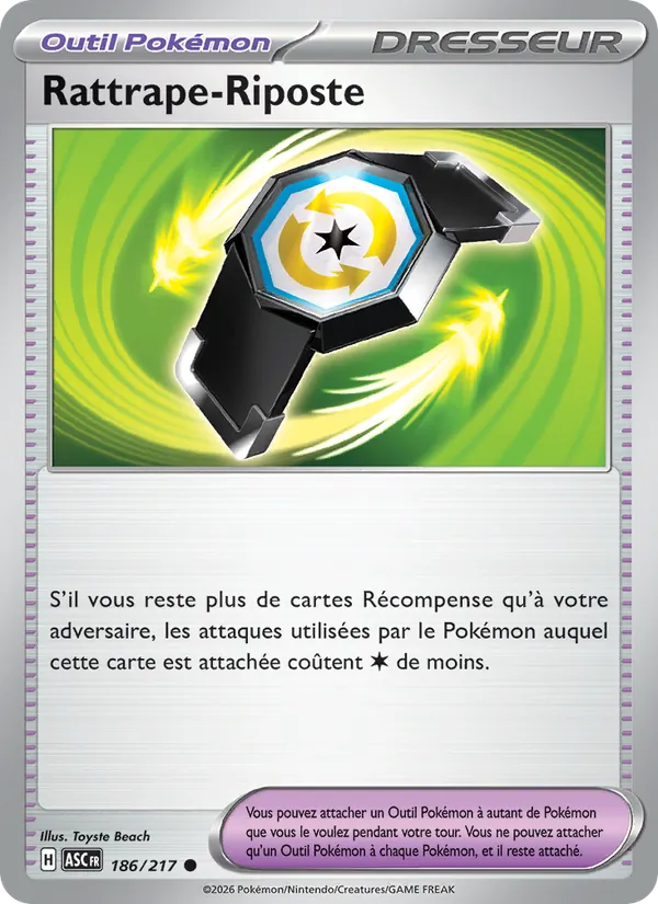 Carte Pokémon Rattrape-Riposte de l'extension Héros Transcendants