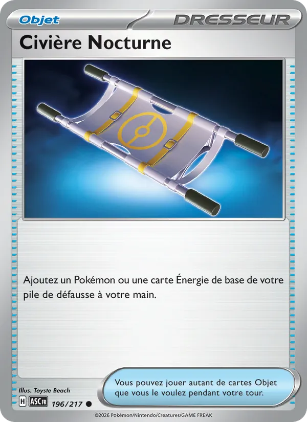 Carte Pokémon Civière Nocturne de l'extension Héros Transcendants