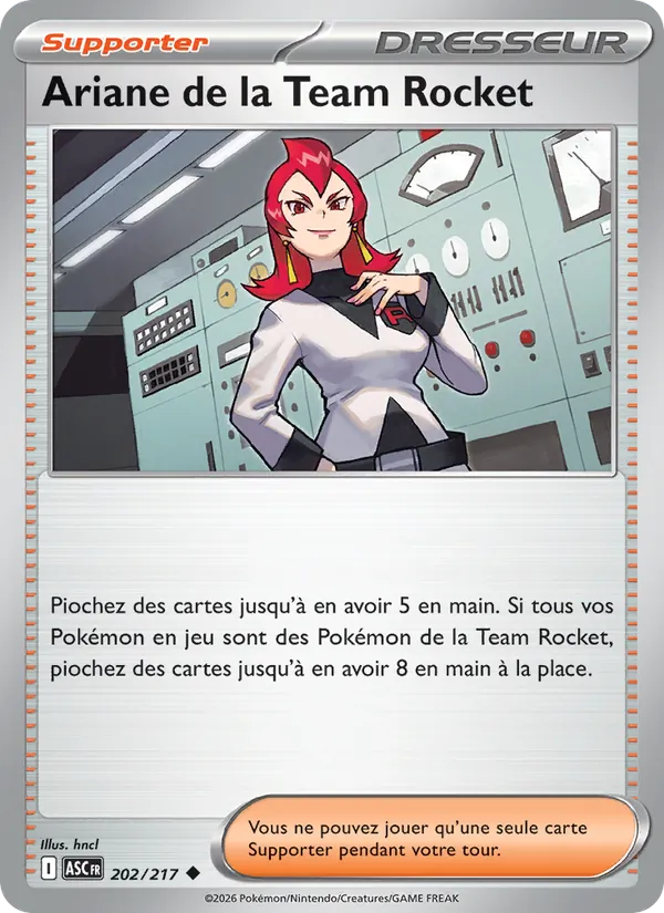 Carte Pokémon Ariane de la Team Rocket de l'extension Héros Transcendants