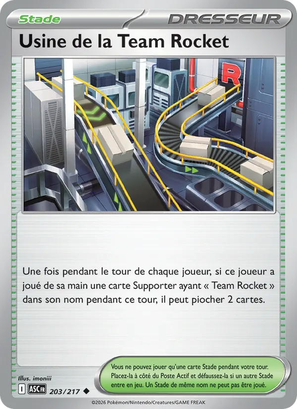 Carte Pokémon Usine de la Team Rocket de l'extension Héros Transcendants