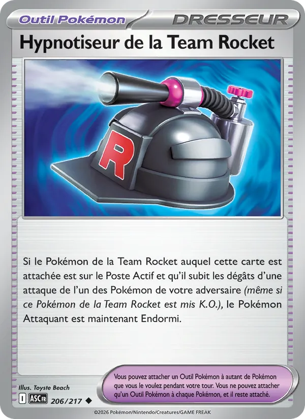 Carte Pokémon Hypnotiseur de la Team Rocket de l'extension Héros Transcendants