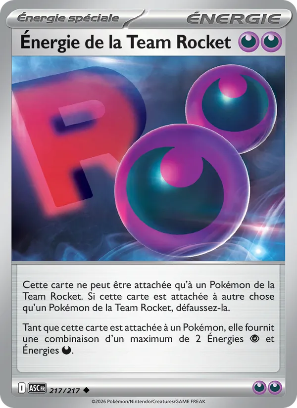 Carte Pokémon Énergie de la Team Rocket de l'extension Héros Transcendants
