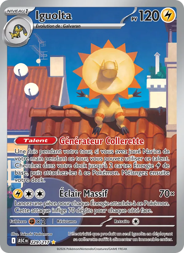 Carte Pokémon Iguolta de l'extension Héros Transcendants